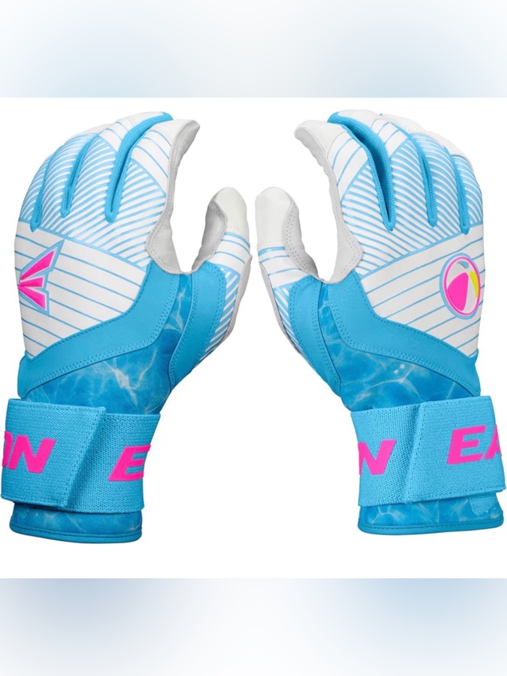 Easton Walk-Off Ethos Locked-in Baseball Batting Gloves Blue White S
